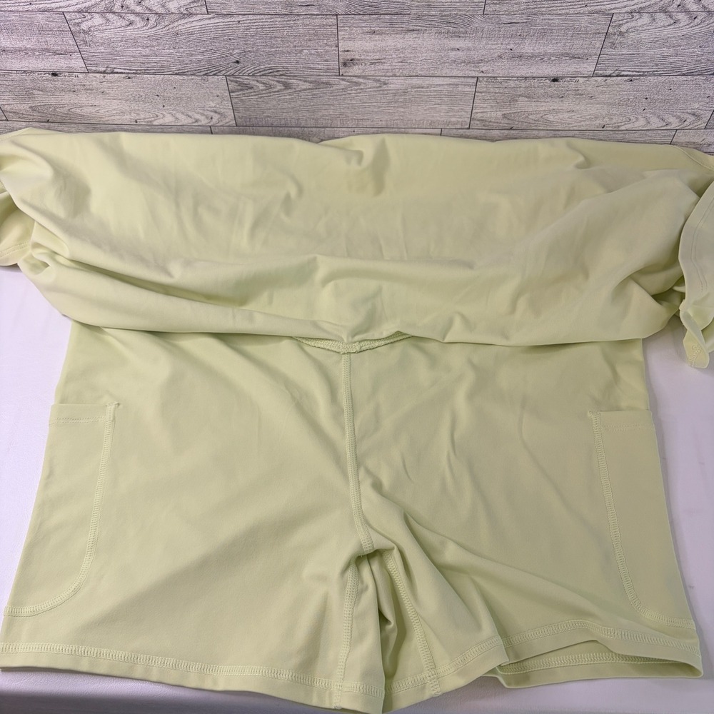 Fabletics Skort Womens XXL/1X Lime Green Crossover Waist Pockets - Picture 8 of 9